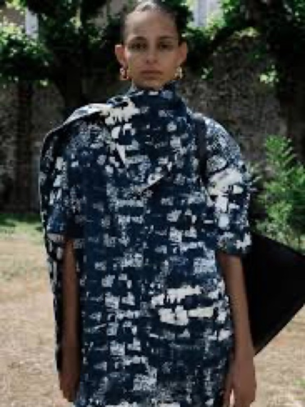 Vintage Phoebe Pilo 2018 Celine Cape Overlay Top Abstract Print Size S